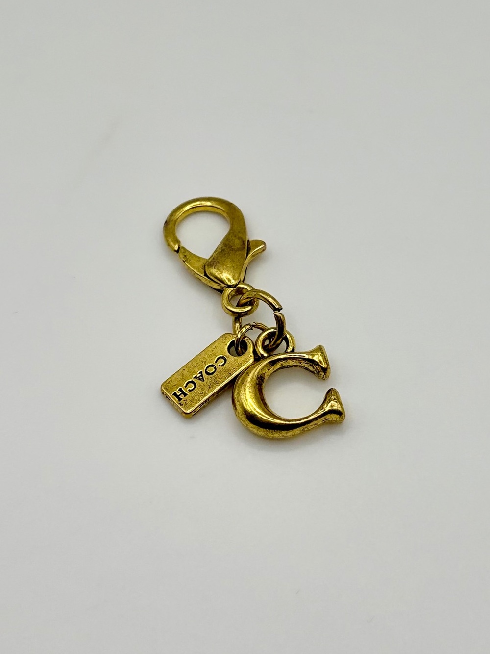 Gold Tone 'C' Charm Keyring